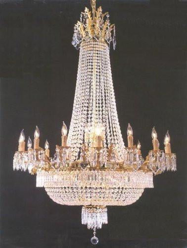 French Empire Crystal Chandelier Lighting Gold Sw H50" X W40" - Perfect For An Entryway Or Foyer Trimmed With Spectra(Tm) Crystal Reliable Crystal Quality By Swarovski - A500-1280/14+7 Sw