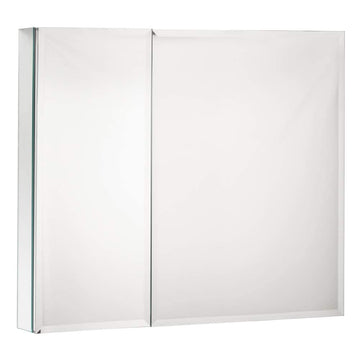 Double Doors Medicine Cabinet with Mirror, 30 inch X 26 inch Aluminum Bathroom Medicine Cabinet, Adjustable Glass