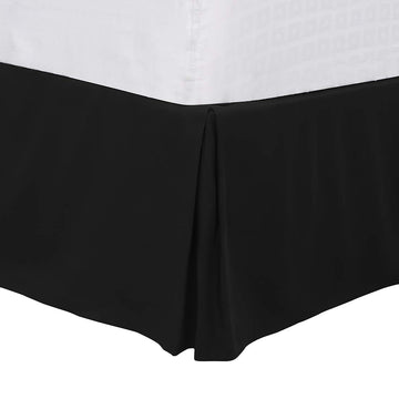 Pleated Bed Skirt, Bed Frame and Box Spring Cover - 16 Inch Tailored Drop Dust Ruffle Bedskirt, Wrinkle