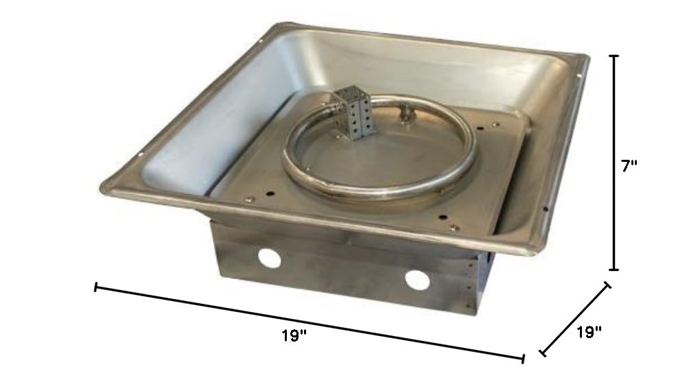 Complete Fire Pit Burner GSF-PC, Fitted, Stainless Steel