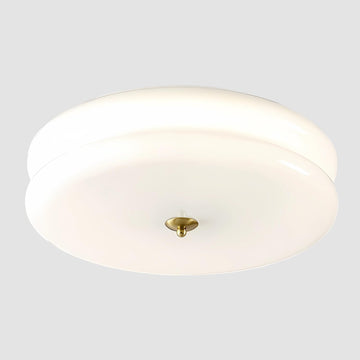 36W LED Dimmable Large 15.7" White Milk Glass Flush Mount Ceiling Light
