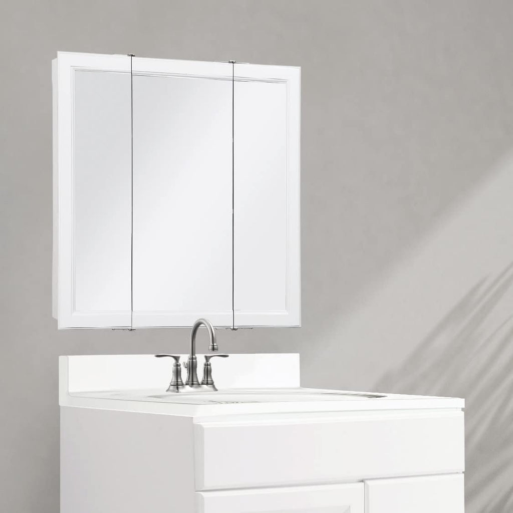 Wyndham Tri-View Medicine Cabinet, 30", White