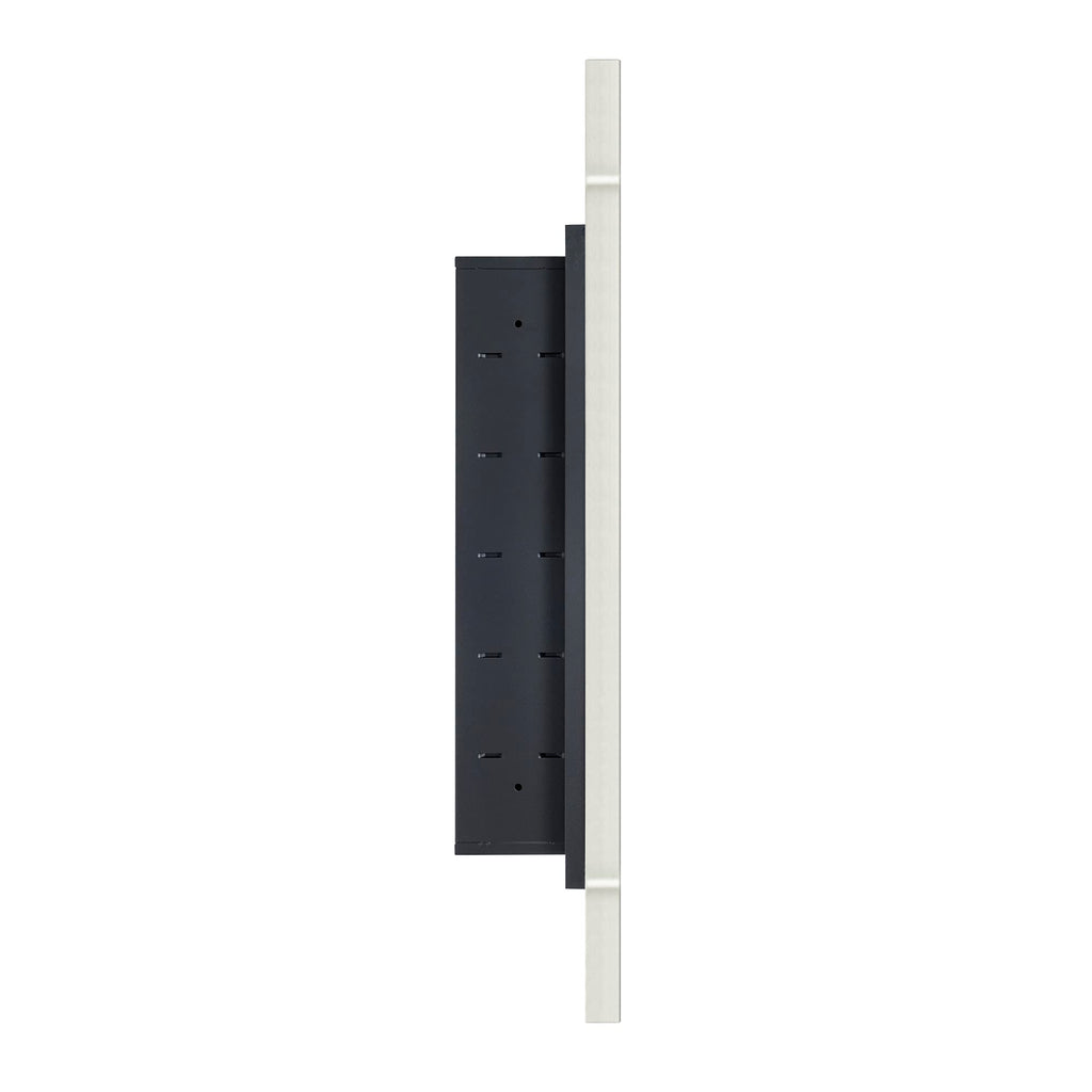 Brushed Nickel Oval Recessed Bathroom Medicine Cabinet with Mirror Stainless Steel Metal Framed Oblong Pill Shaped