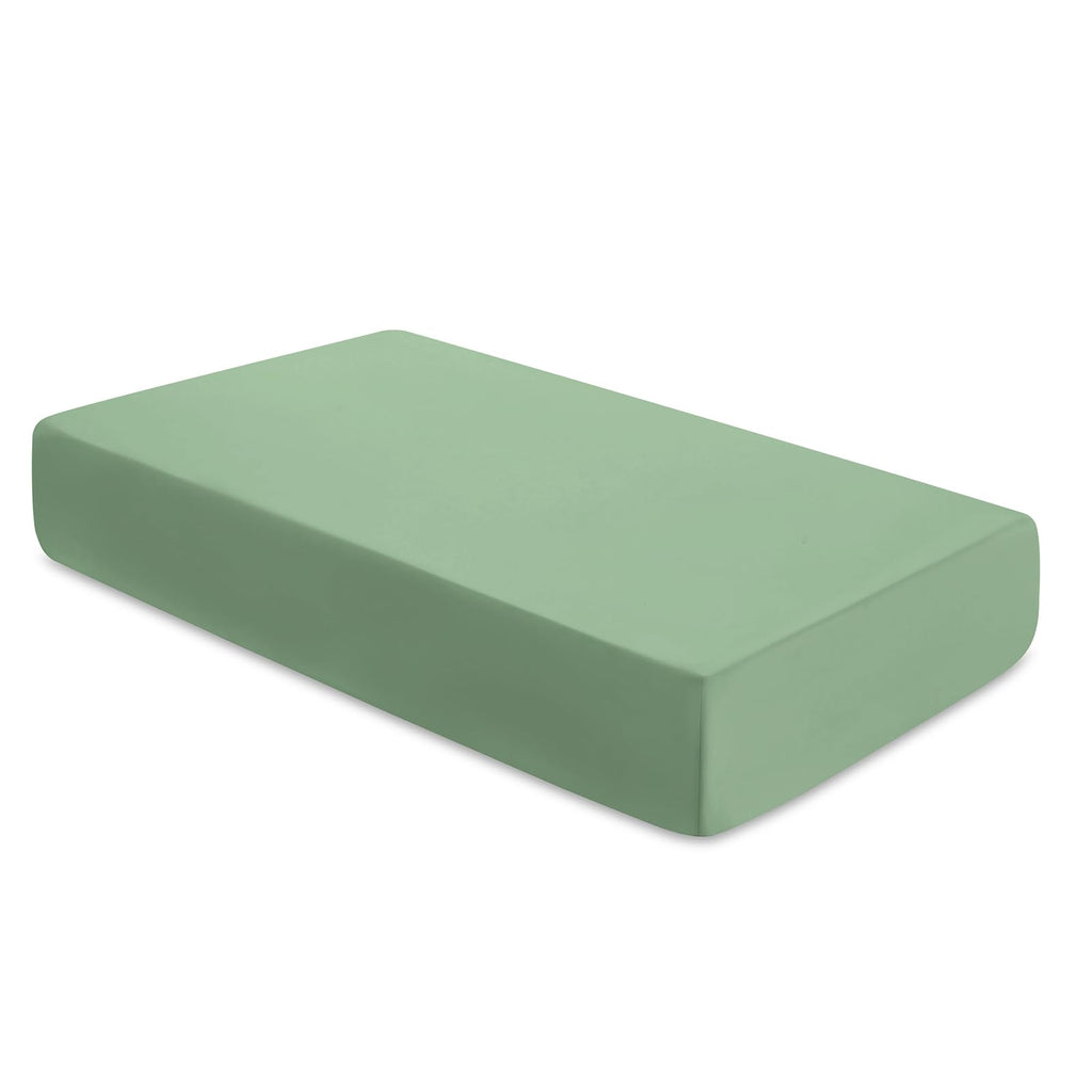 2-Piece Set Ruffled Crib Skirt & Crib Sheet, Sage Green