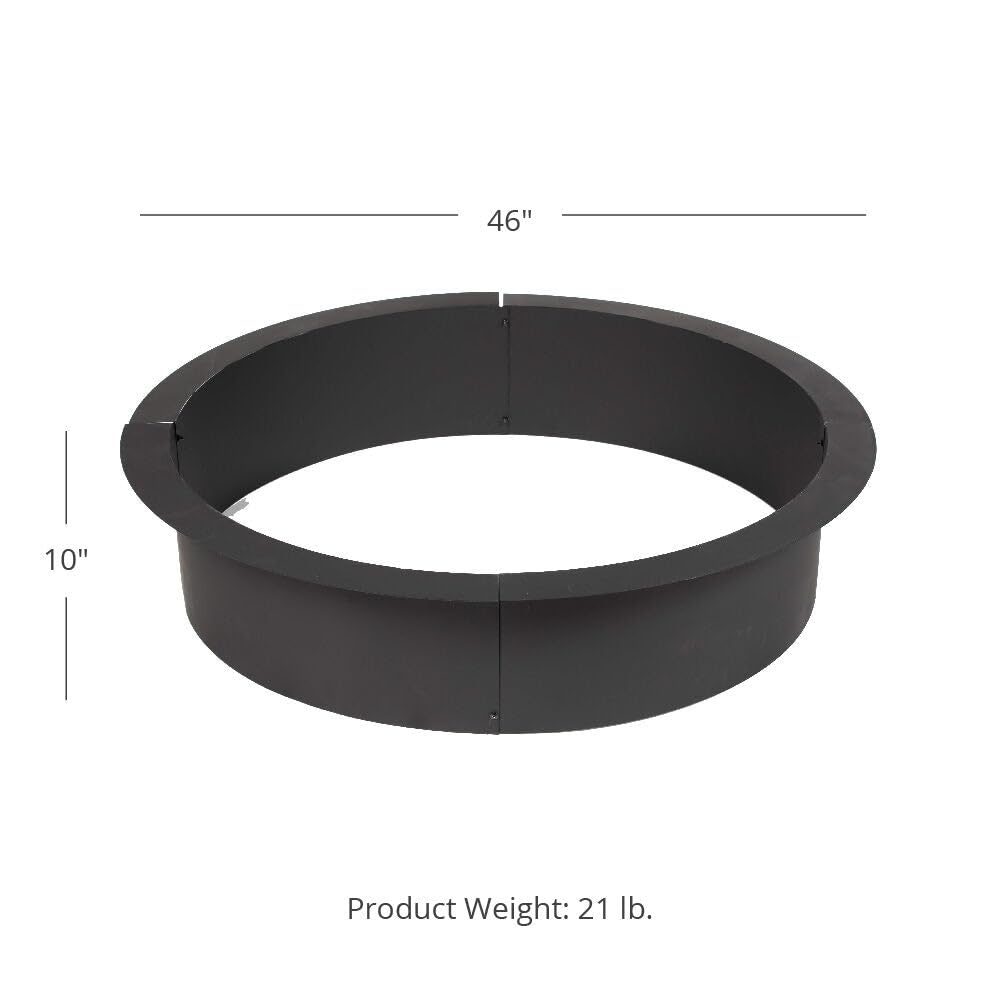 Ash & Ember 46" Outside Dia Steel Fire Pit Liner x 41" Inside - 4 Panel Liner 1.5mm Thick Steel, DIY Above or