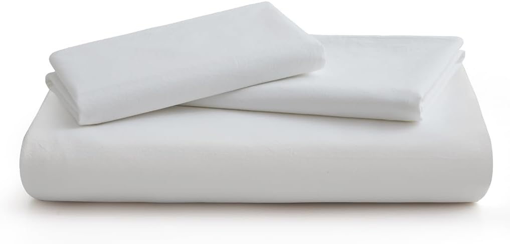 100% Washed Cotton Duvet Cover Queen, White Linen Like Breathable Natural Bedding Set (No Comforter), 90x90 Inches