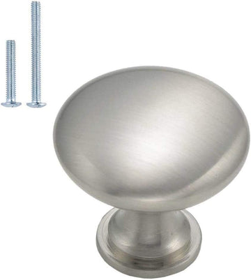 10 Pack Brushed Nickel Cabinet Knobs, Single Hole Dresser Pulls, Satin Nickel Knobs, Drawer Knobs, Silver Hardware for