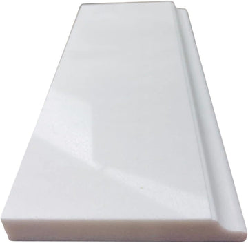 5x12 Pure White Thassos Bianco Marble Baseboard Tile Trim Molding Polished Finish Wall Floor Backsplash Accent (Box
