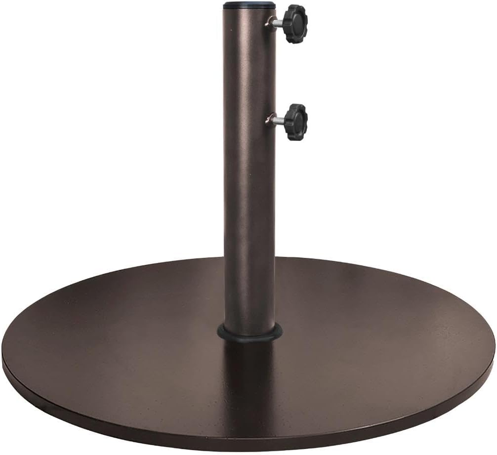 USA Up to 140 lbs Heavy Duty Round Umbrella Base, Steel Plate Patio Umbrella Stand Holder or Patio Table