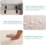 6-Piece Wicker Outdoor Patio Furniture Set | Beige for Backyard, Garden & Porch