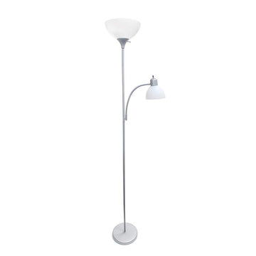 Mother-Daughter Floor Lamp with Reading Light, Silver