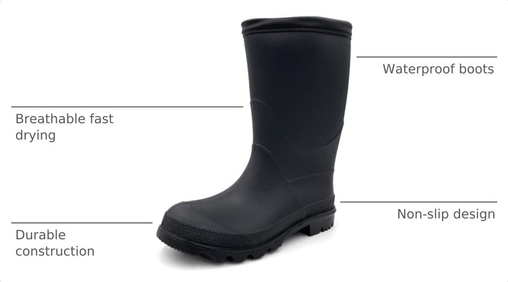 Kids Rain shoes Easy On Rubber Rain Boots (Little Kid/Big Kid)