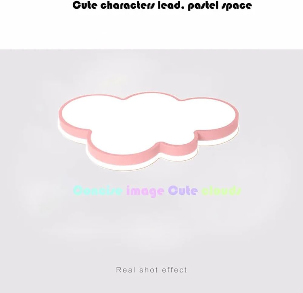 Cloud LED Ceiling Light, 23" Pink Flush Mount Light for Kids Room Nursery