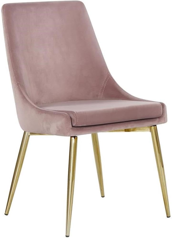Modern, Contemporary Velvet Upholstered Dining Chair with Sturdy Metal Legs, Set of 2, 19.5" W x