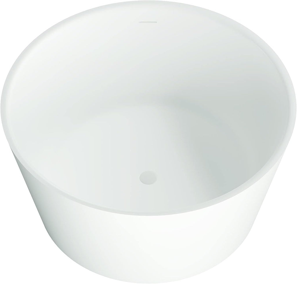 Dowell 078 48" Round Luxury Stone Resin Solid Surface Freestanding Bathtub White Modern-Roud 48"