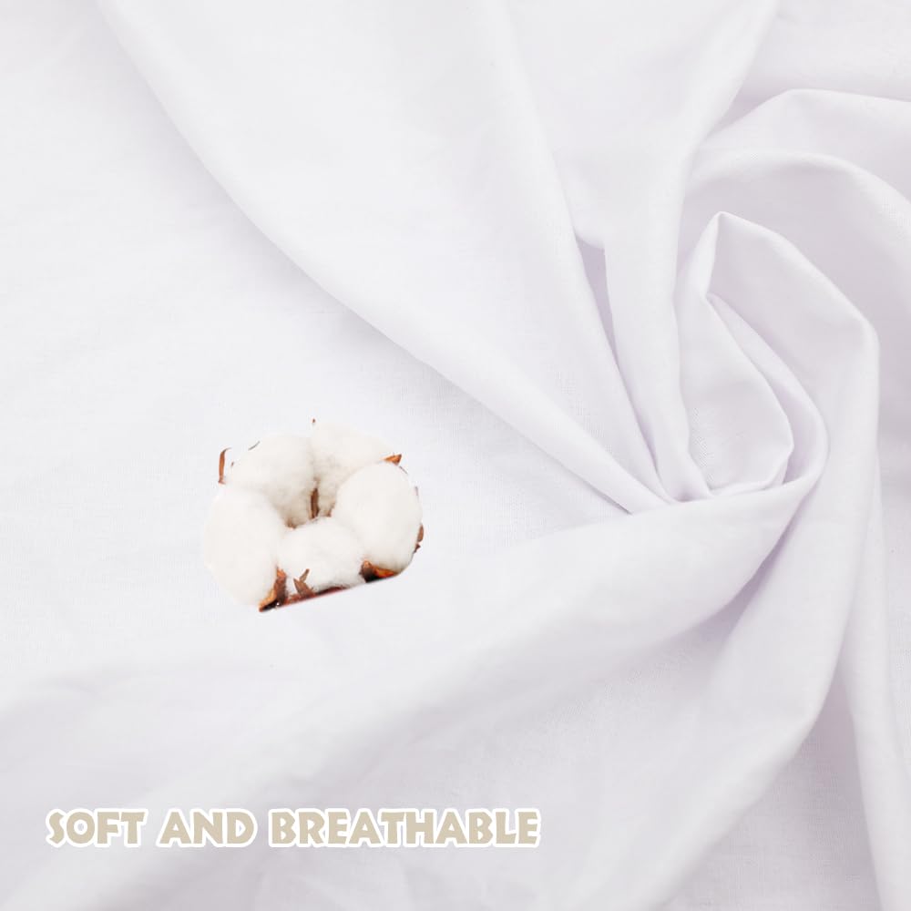 Cotton Fabric: 63 inch x 2 Yards Bleached Muslin Linen Fabric for Sewing