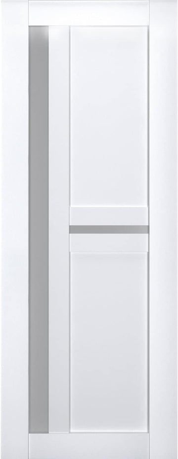 Slab Barn Door Panel Frosted Glass | Veregio 7288 White Silk | Sturdy Finished Doors | Pocket Closet