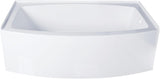 VTDR663222R 66-Inch Acrylic Curved Apron 3-Wall Alcove Tub with Right Hand Drain, Glossy White