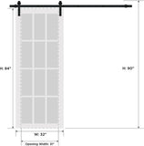 Interior Modern Barn Door 32 x 84 inches | Ego 5005 Cognac Oak | 6.6FT Rail Track Heavy Hardware Set