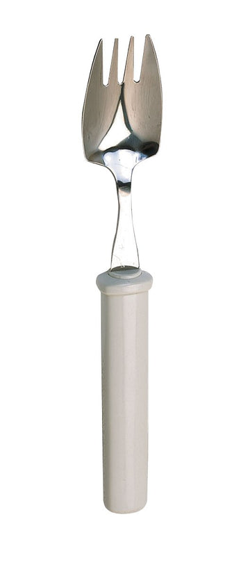 Splayed Fork with Slim Handle, Stainless Steel Fork & Spoon Combination, Adaptive Eating Utensil, Designed for One