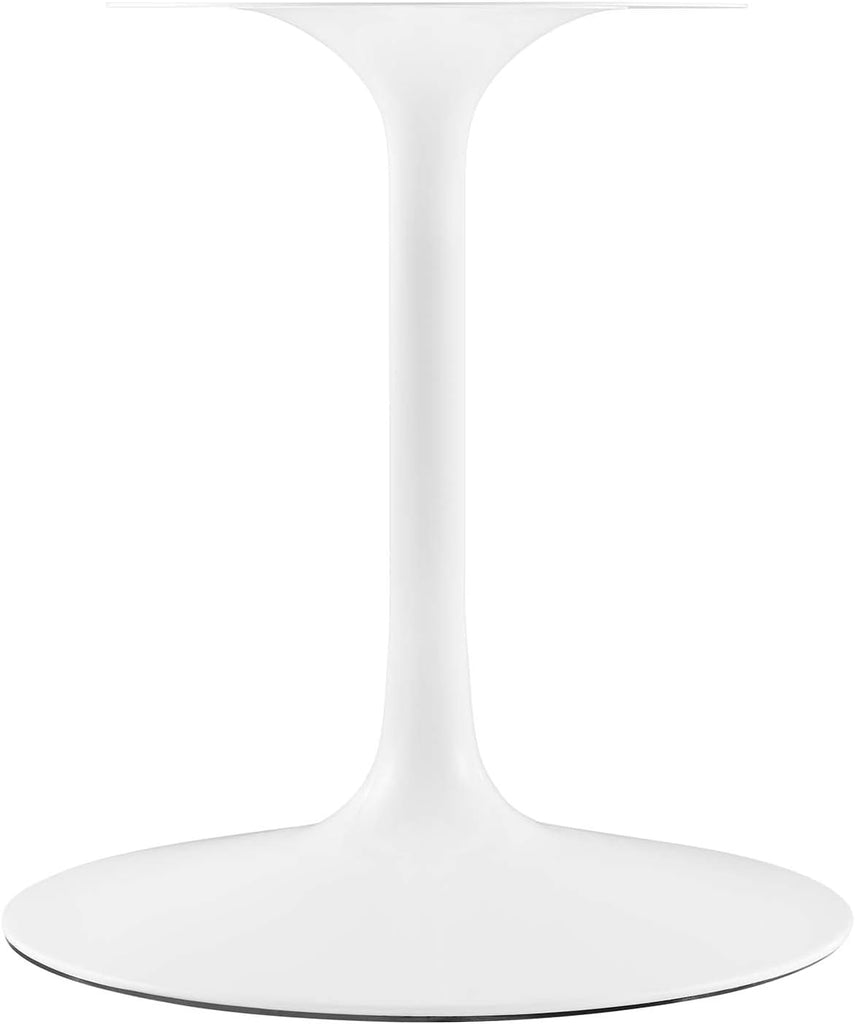 Inspired Tulip Style Oval Pedestal Dining Table — White Base / Marble Top, 78″ Oval