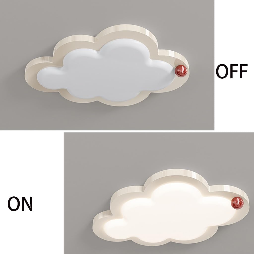 Modern Cloud Ceiling Light, Creamy White Flush Mount Light Fixture, Minimalist LED Ceiling Lamp, Nordic Style