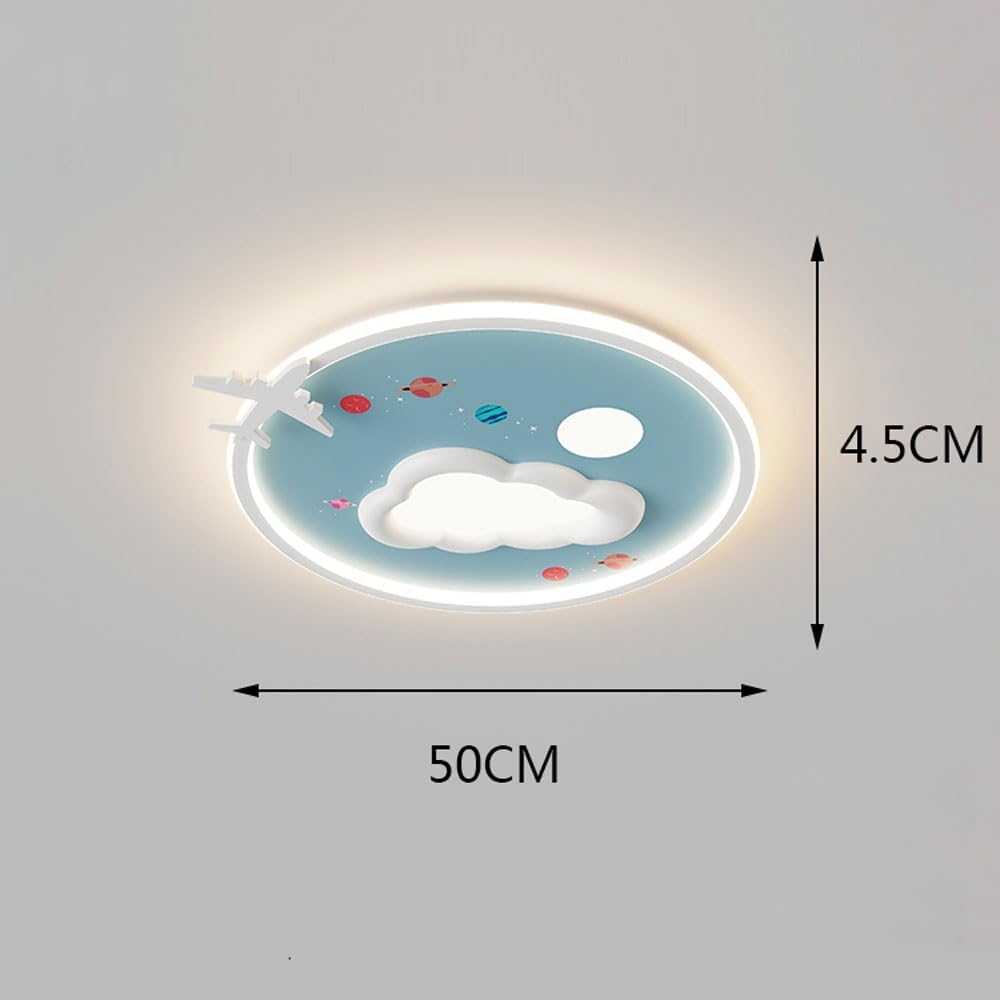 Nordic White Cloud Kids Flush Mount Ceiling Light Fixture Modern Cartoon Airplane Bedroom Close to Ceiling Lamp Mid