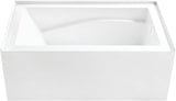 VTAM5432R22D 54-Inch Anti-Skid Acrylic 3-Wall Alcove Tub with Right Hand Drain, Glossy White