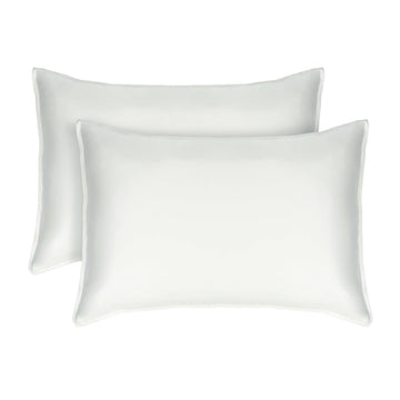 Pillow Cases Standard Size - Pure 100% Viscose Derived from Bamboo Luxuriously Soft, Silky, Cooling, Double Stitched