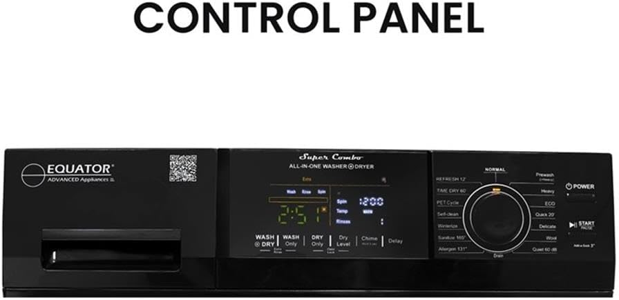 All-in-One Washer Dryer Combo, 15lb Capacity, Vented 110V, Touch Buttons, LED Display, RV Approved, Faster Drying Dual