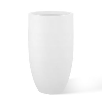 Tall Concrete Planter, 24" Modern White Floor Pot Decor