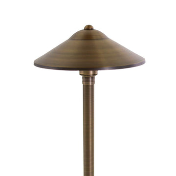 Max Spread 12V Solid Brass Path Light (25" Tall, 9" Shade), Bronze