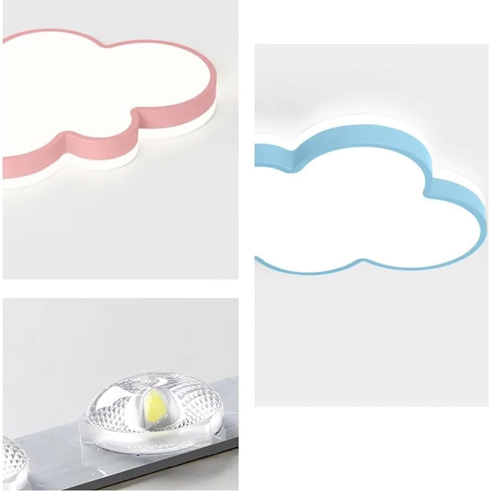Cloud LED Ceiling Light, 23" Pink Flush Mount Light for Kids Room Nursery