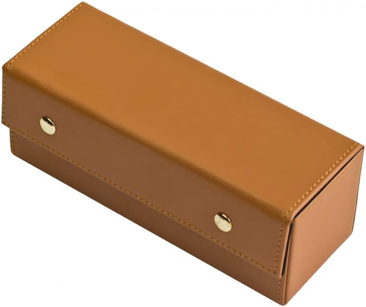Alex Cramer Domino Set with Caramel Colored Leather Case - Professional Tournament Traveler - No Spinners Domino Set - Set of 28