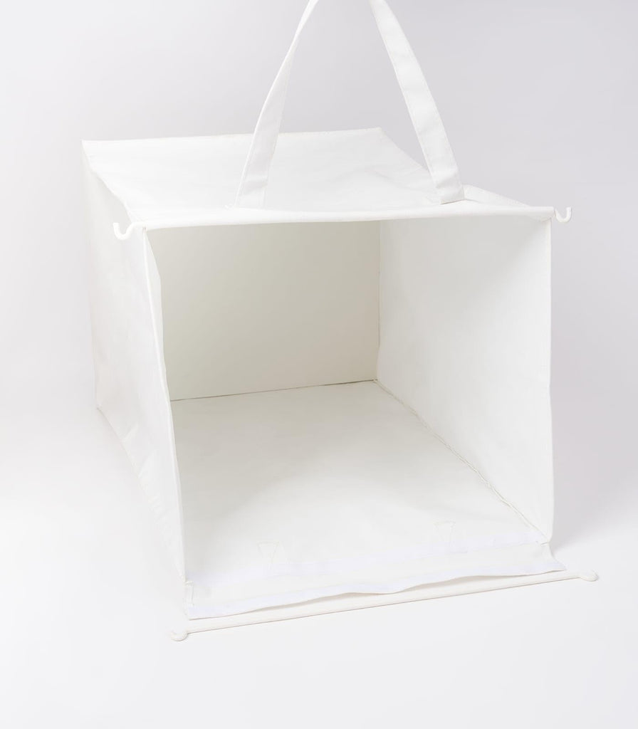 Tower Laundry Hamper Clothes Basket With Cotton Liner - Large, 25.2" - Steel + Cotton - 20 Gallons, 75 Liters