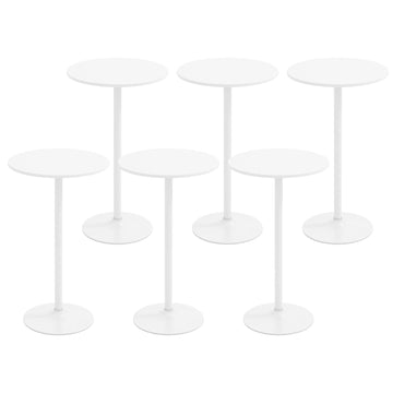 6-Pack 2-in-1 Bar Table with Detachable Pole, Metal Base, 24" Round Top, 40"/22" Two Convertible Height, Cocktail Pub