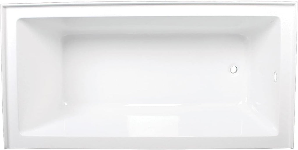 VTAP663222R 66-Inch Acrylic 3-Wall Alcove Tub with Right Hand Drain, White