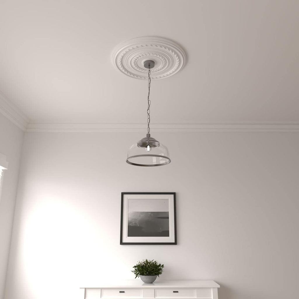 Cole Ceiling Medallion, 25 3/8"OD x 3 3/8"ID x 1 3/8"P (Fits Canopies up to 9 1/8"), Factory Primed