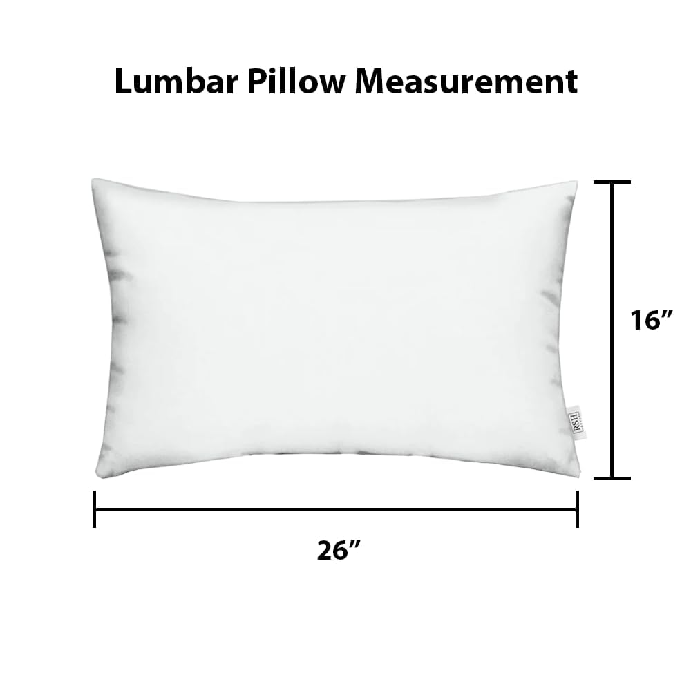 Sunbrella 26" x 16" Lumbar Throw Pillows Set of 4 | Water and Fade-Resistant Performance Fabric | Outdoor Pillow