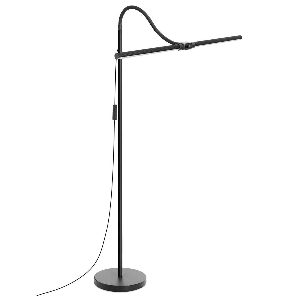 LED Floor Lamp, 18W/2000LM Bright Reading Floor Lamp with Double Head, Adjustable Gooseneck Dimmable Modern Standing