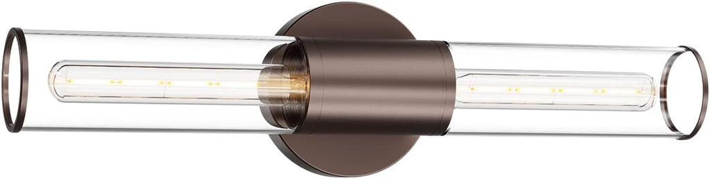Bathroom Vanity Light Fixture, 2-Light Oil Rubbed Bronze Wall Sconce Lighting Fixture with Clear Glass, Indoor E26