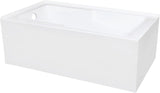 VTAM6032L22S 60-Inch Acrylic 2-Wall Corner Alcove Tub with Corner Apron, Left Hand Drain Hole, White