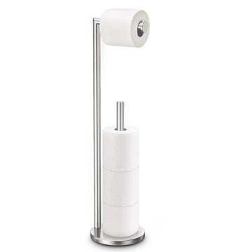 Toilet Paper Holder Stand, Brushed Nickel Toilet Paper Holder Free Standing