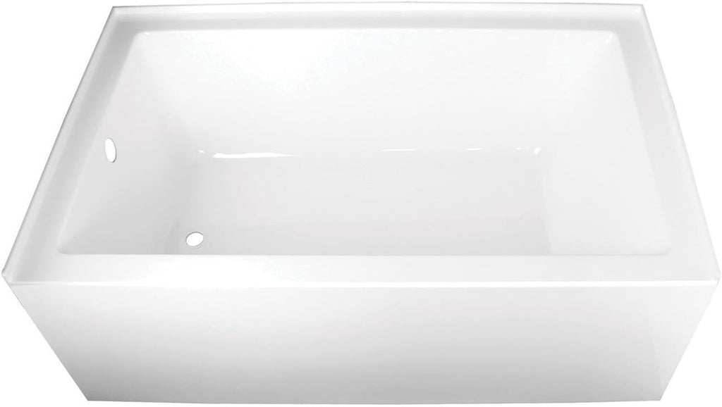 Aqua Eden VTAP603622L 60-Inch Acrylic Alcove Tub with Left Hand Drain, White