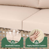 Wicker Outdoor Patio Furniture Set - Conversation | All-Weather Resistant with Thick Cushions for Patio, Garden & Porch