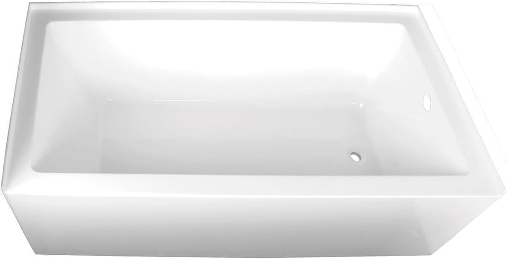 VTAP603222R 60-Inch Acrylic 3-Wall Alcove Tub with Right Hand Drain Hole, White