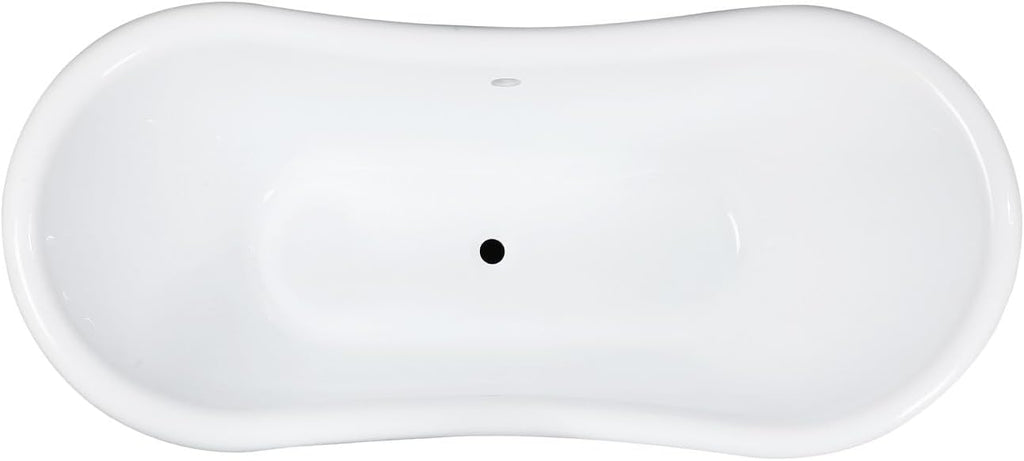 VTPDS602827 Aqua Eden 60" Acrylic Double Slipper Pedestal Tub, Glossy White