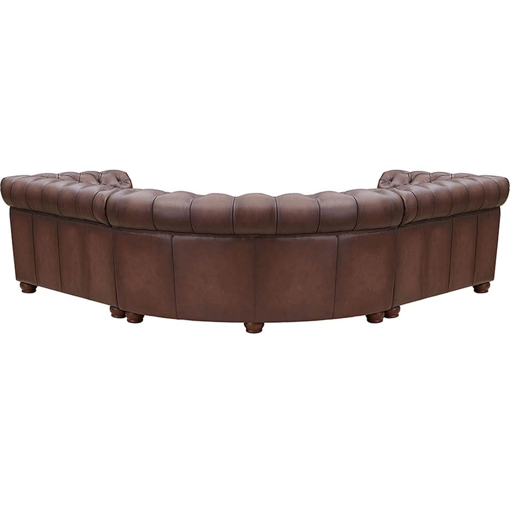 Aliso 100% Leather Sectional Sofa, 4piece, Brown
