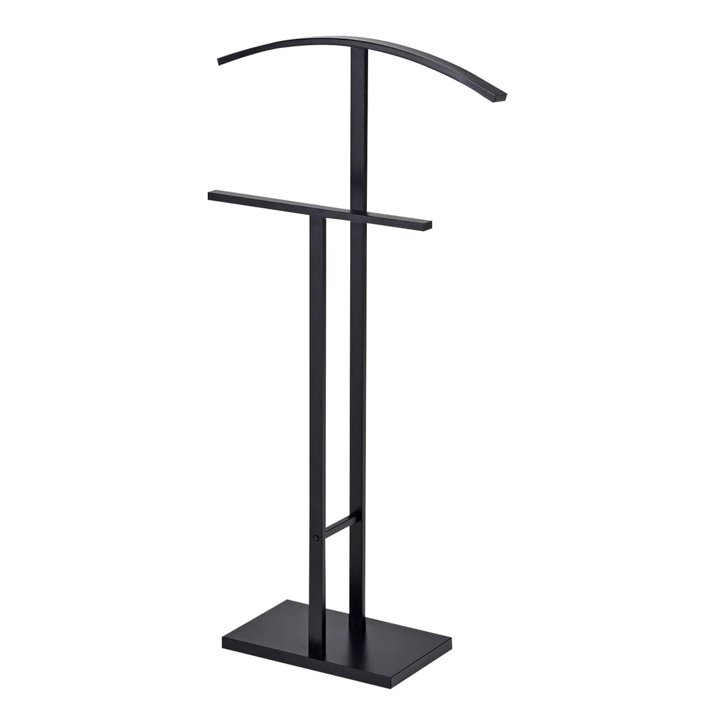 Dossi Modern Metal Suit Valet Stand, Clothes Rack Organizer with Jacket, Pants & Tie Holder, Space-Saving Garment