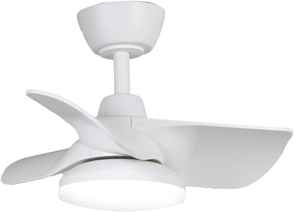 Kathy ireland HOME 22" Plumier Ceiling Fan, Indoor Small Room Fan with Downrod, Compact Modern Design, Matte White